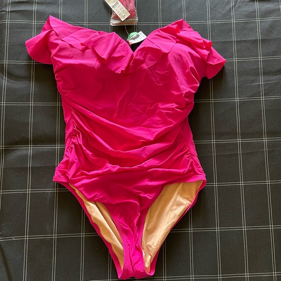 J.Crew Ruched One-Piece Swimsuit with Ruffles - Picture 2 of 6